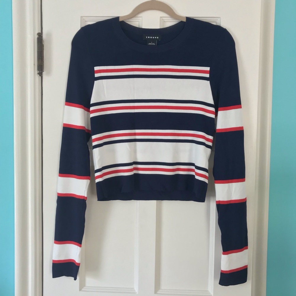 Nordstrom Trouvé Red/White/Blue Striped Shirt